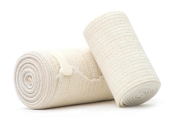 medical bandage roll on white