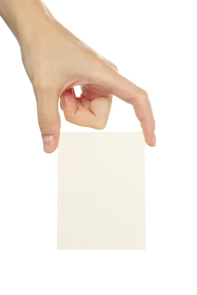Заготовки Карток Руці Білому Тлі — стокове фото