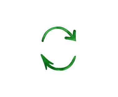 Yeşil ok beyaz zemin üzerine izole