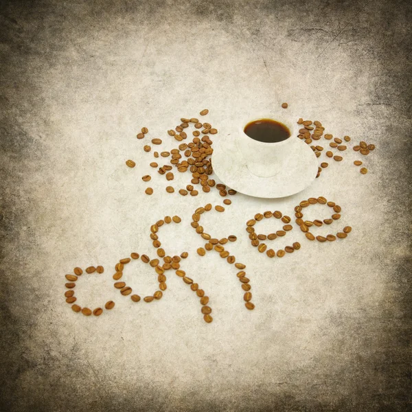 Kopje Hete Koffie Een Grunge Textuur Achtergrond — Stockfoto
