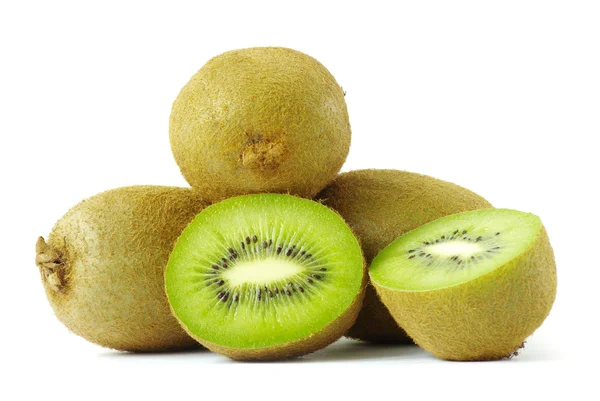 Fructe Proaspete Kiwi Izolate Fundal Alb — Fotografie, imagine de stoc