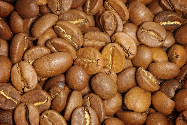 Brown Background Coffee Grains — Stock Photo, Image