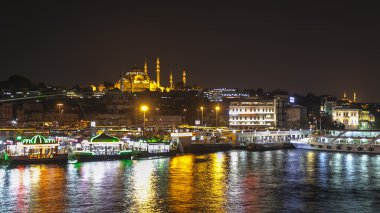 Istanbul, Türkiye, görünümü Galata Kulesi Haliç Bay