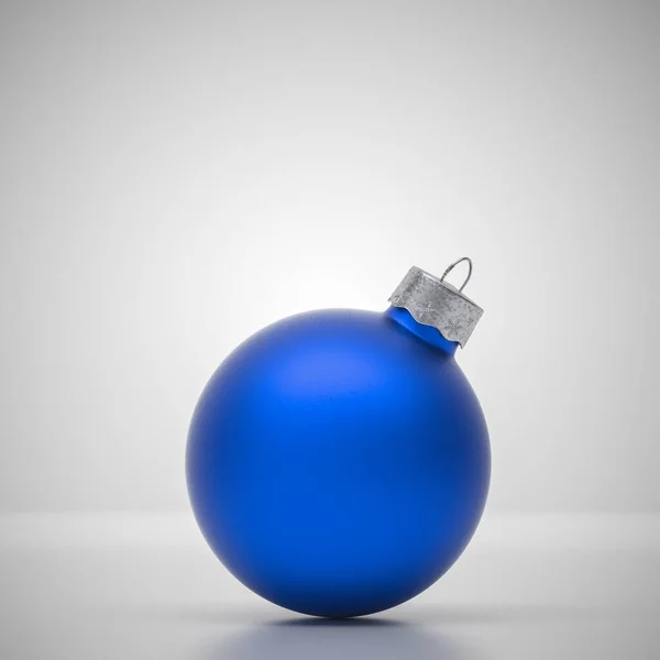 Matt Royal Blue Christmas Ball Standing White Surroundings Decorative Cap — Stock Photo, Image