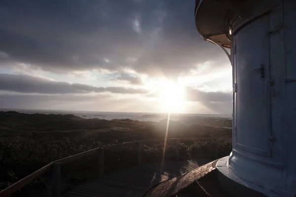 Widok Platformy Widokowej Latarni Morskiej Krajobraz Północnym Morzu Wieczorny Widok — Zdjęcie stockowe