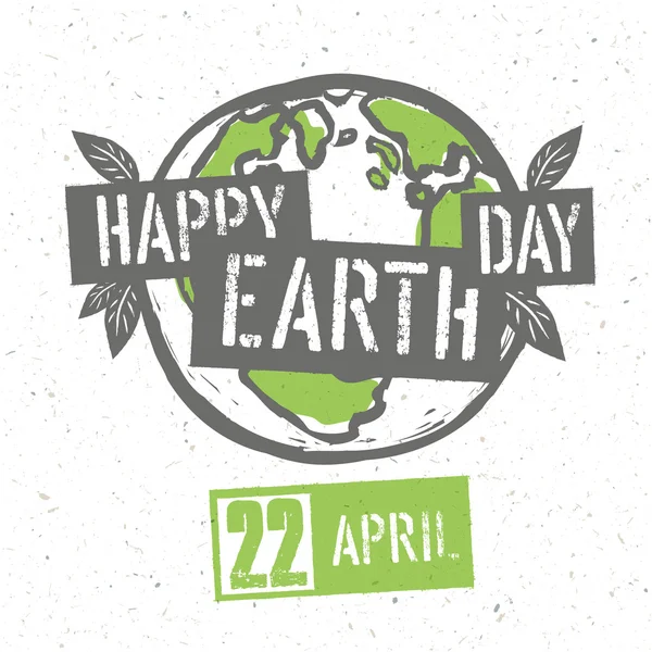 Earth Day Schriftzug auf Karton — Stockvektor