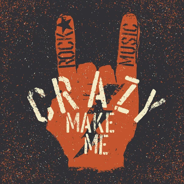 La musique rock me rend folle — Image vectorielle