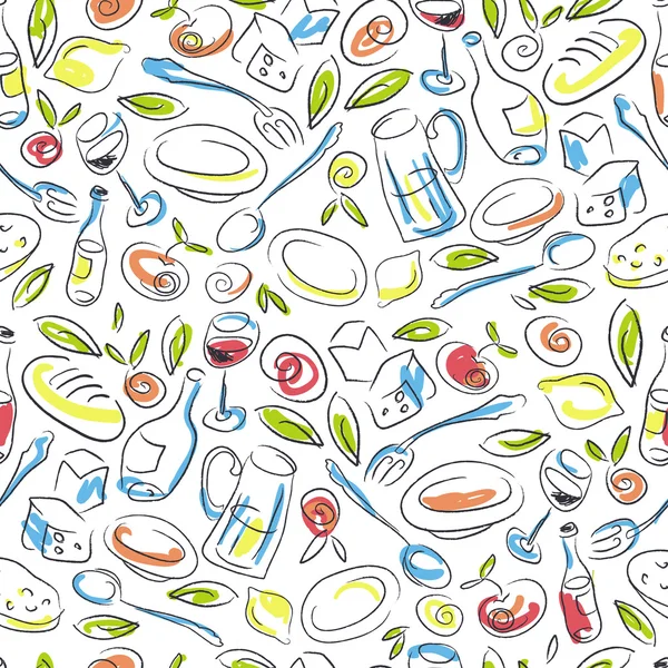 Restaurant Colorful Seamless Pattern