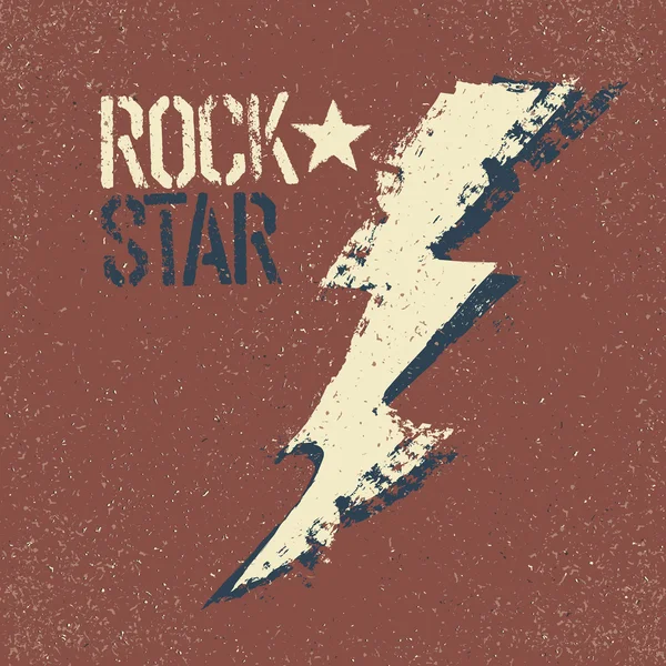 Rock star. Lettrage grunge — Image vectorielle