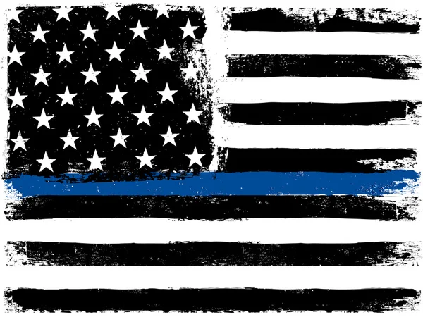 Drapeau américain avec ligne bleue — Image vectorielle