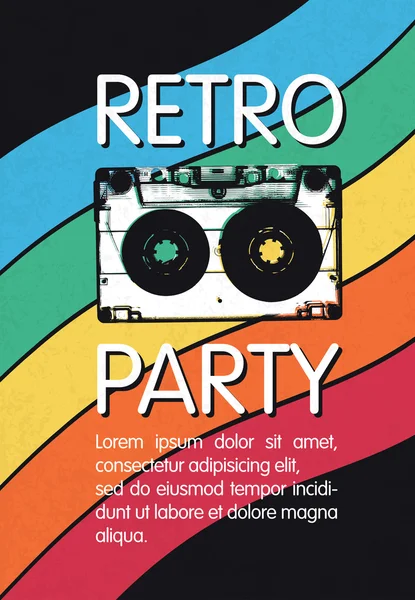 Retro muziek partij poster — Stockvector