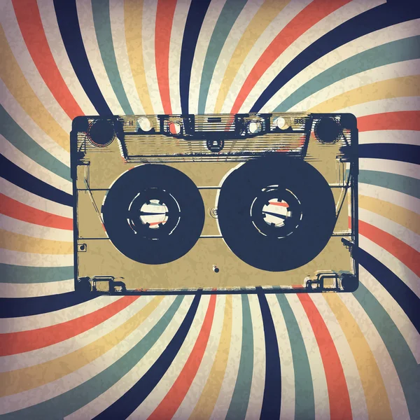 Cassette audio Grunge — Image vectorielle