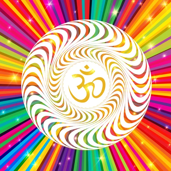 Om symbol on Colorful Rays — Stock Vector