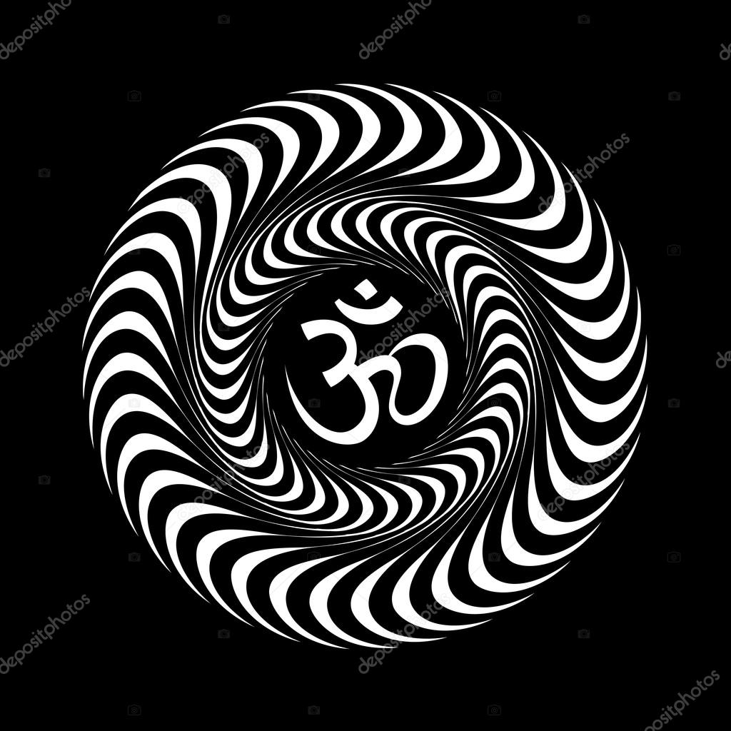 Om symbol on monochrome Rays Stock Vector Image by ©pashabo #105254304