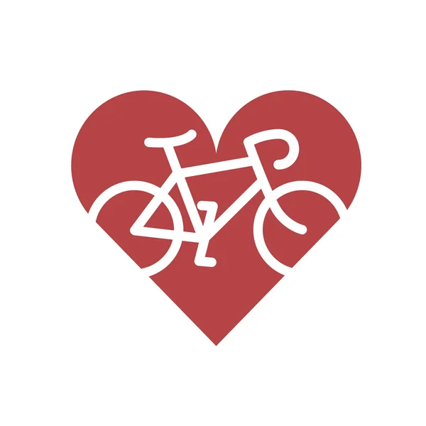 Bicycle in heart icon — Stock Vector