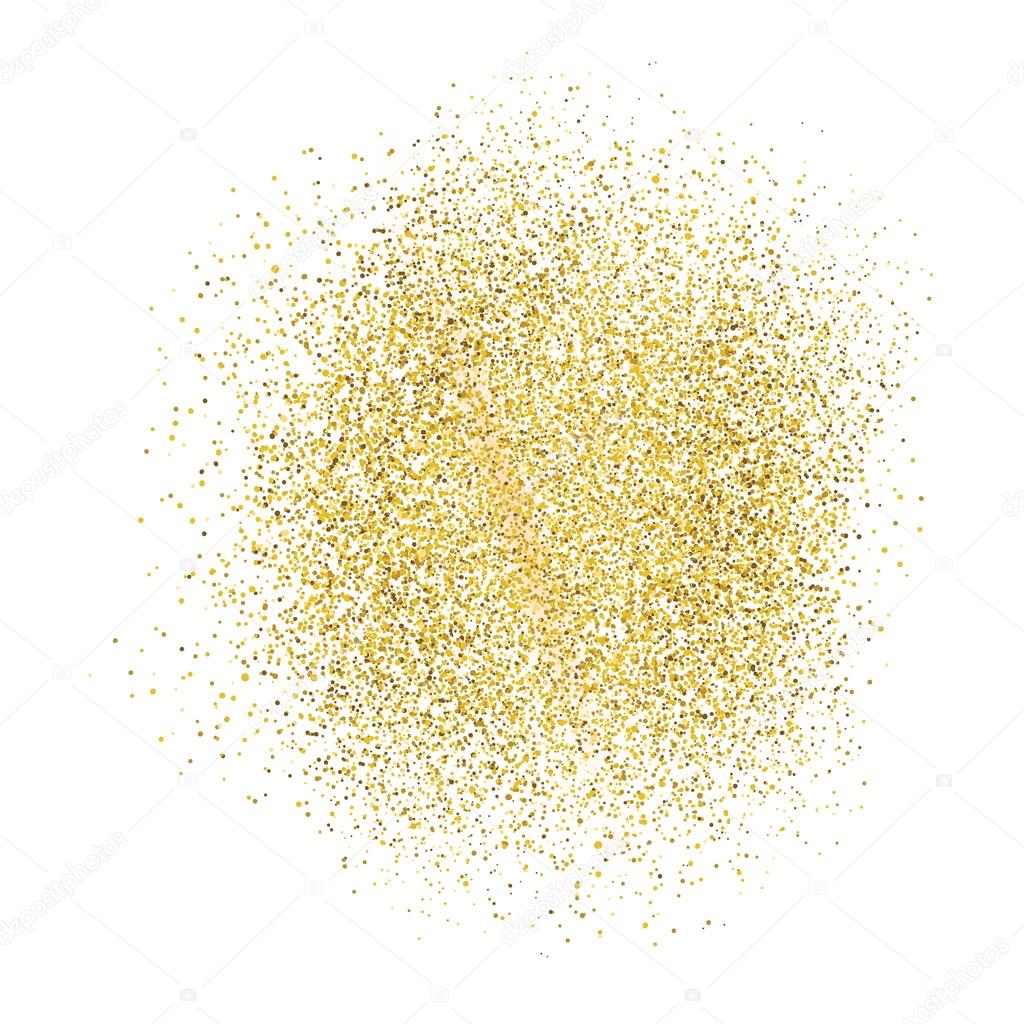 Gold sparkles on white background.