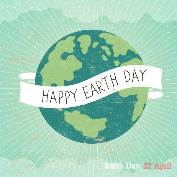 Винтажный постер Дня Земли . — стоковый вектор