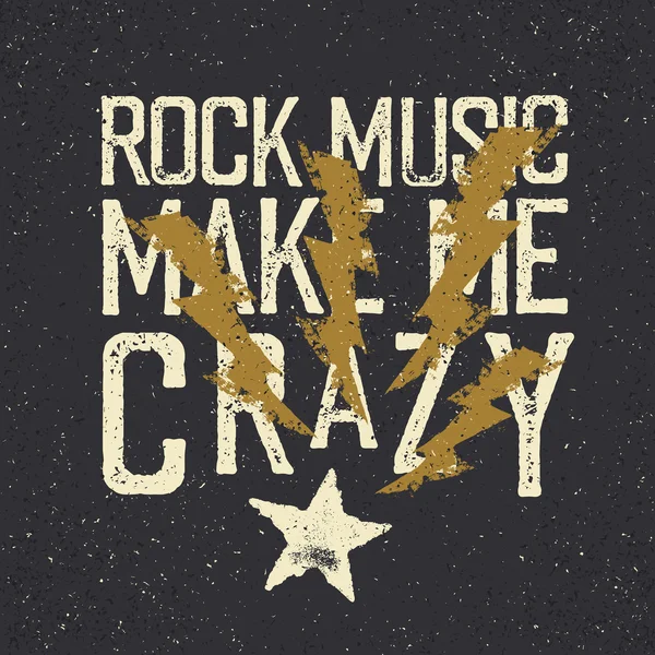 Rockmusik gör mig galen — Stock vektor