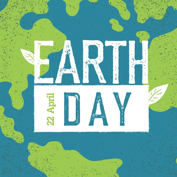 Grunge Earth Day Logo. — Stock Vector