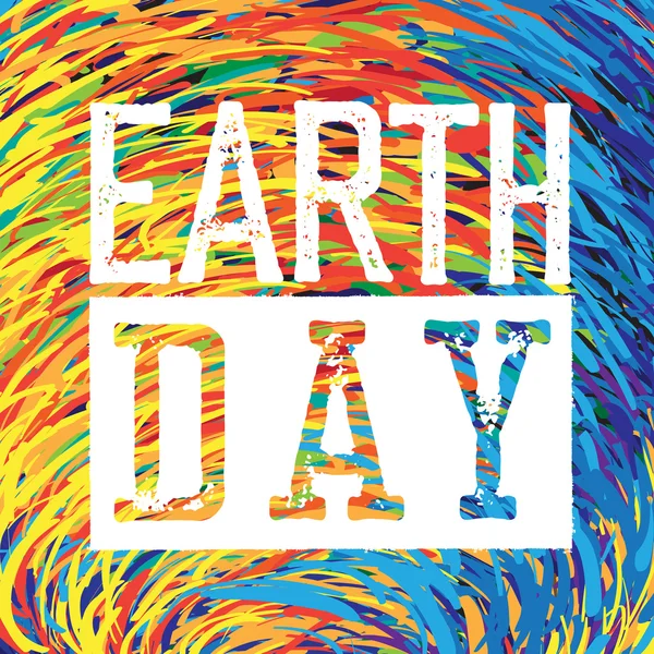 Logo del Día de la Tierra. Grunge. — Archivo Imágenes Vectoriales
