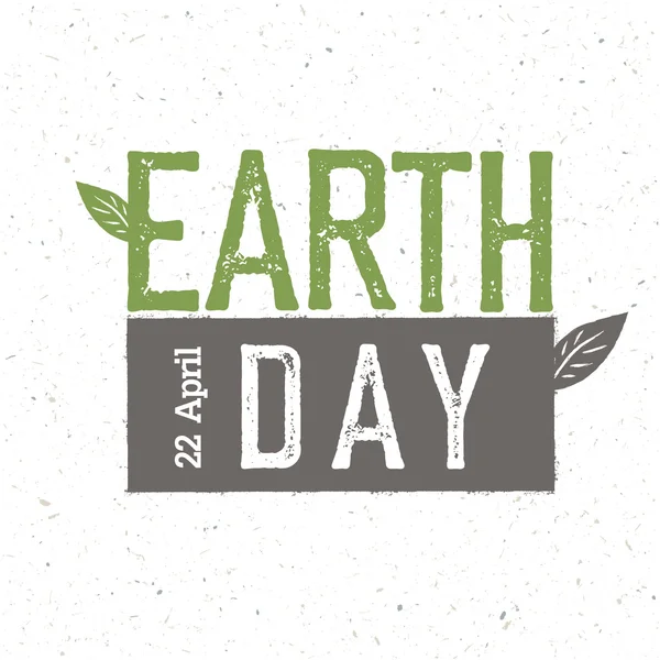 Grunge Earth Day Logo.