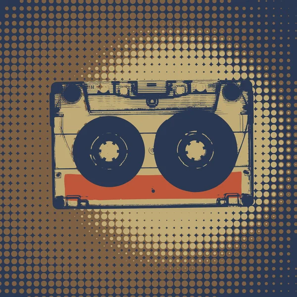 Audiocassette fondo de música retro . — Archivo Imágenes Vectoriales