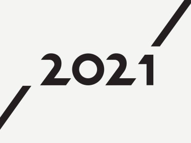 Satırları olan 2021 Typography. Minimalizm vektörü