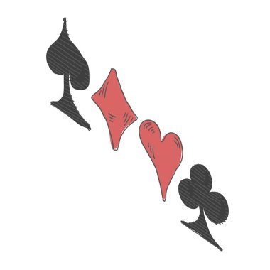 İskambil takımları. Isome Manzarası. Vektör çizimi beyaz arkaplanda izole edildi