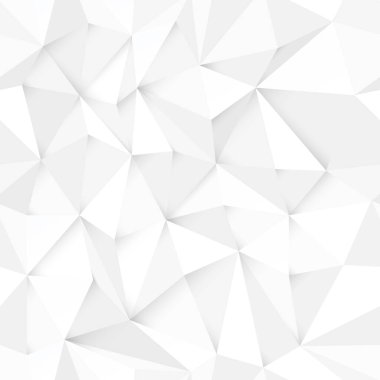 Beyaz çokgen arka plan. Soyut monokrom dikişsiz vektör illüstrasyonu.