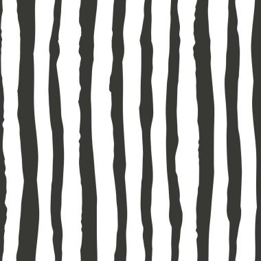 El çizimi pürüzsüz desen. Beyaz arka planda koyu siyah fırça darbeleri. Vektör illüstrasyonu