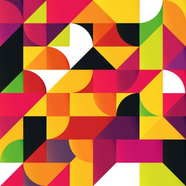 Çok renkli Soyut Geometrik Şekiller Arkaplanı. Vektör arkaplanı