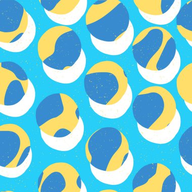 Güneş ve su. Soyut mavi ve sarı pürüzsüz desen. Vektör Yaz Arkaplanı.