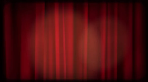 Old Cinema Red Curtain Blank Screen Editable Light Area Vintage — Stock Vector