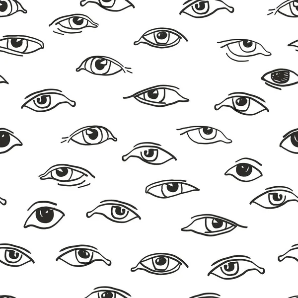 Diferentes Ojos Sin Fisuras Fondo Ilustración Vectorial — Vector de stock