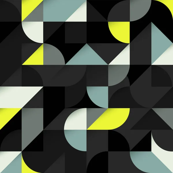 黄色和蓝色的抽象几何形状背景 无缝隙病媒 — 图库矢量图片