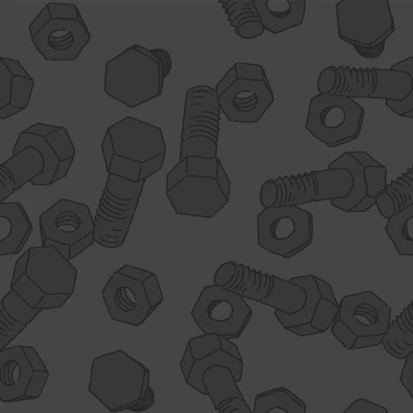 Bouten Moeren Naadloos Patroon Mechanische Vectorachtergrond — Stockvector