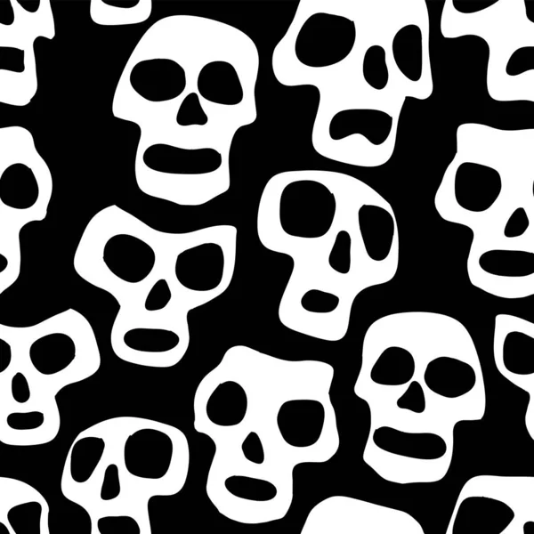 Cabezas Enmascaradas Como Patrón Sin Costuras Cráneo Dia Los Muertos — Archivo Imágenes Vectoriales