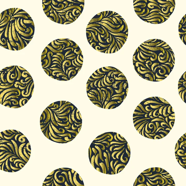 Vintage Seamless Gold Floral Pattern Textured Stock Illustration