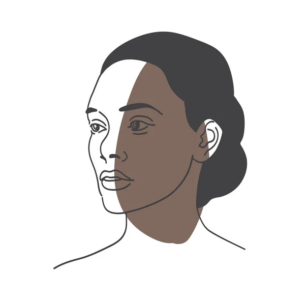 Abstraktes Afroamerikanisches Frauenporträt Schöne Afrikanisch Amerikanische Junge Frau Mit Afro — Stockvektor