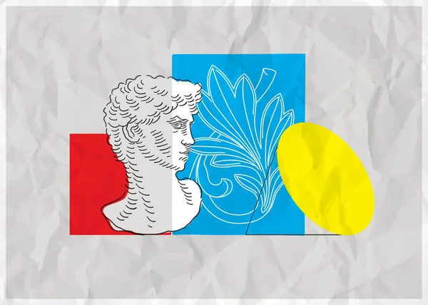 Soyut Natürel Natürmort Sanat Okulu Posteri Geometrik Renk Katı Figürler — Stok Vektör