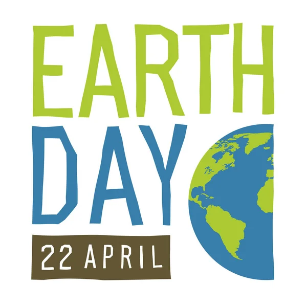 지구의 디자인 Planet Earth Text Earth Day 일러스트 — 스톡 벡터