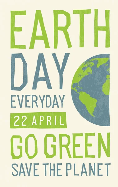 地球の日毎日のポスター 地球の惑星のイメージです 紙トーンの背景に — ストックベクタ