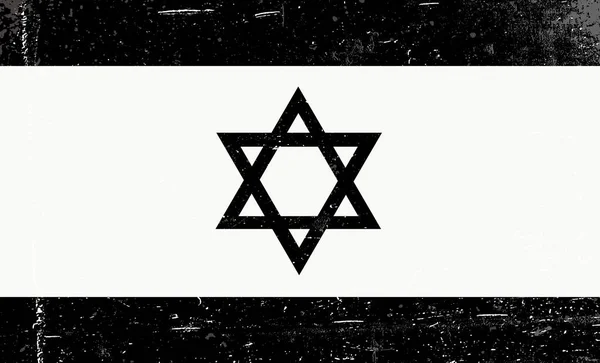 Гранж Вектор Черно Белого Изображения Флага Израиля Абстрактное Грандиозное Происхождение — стоковый вектор