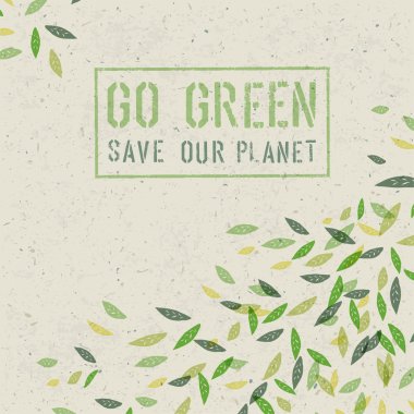 Go Green concept on recycled paper