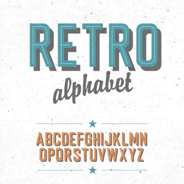 Old cinema styled alphabet clipart