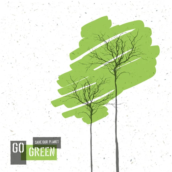 Affiche concept Go Green — Image vectorielle