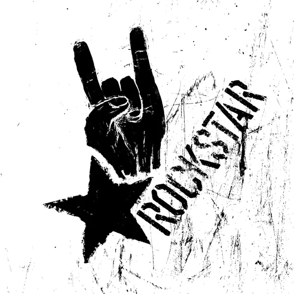 Symbole Rockstar avec des cornes geste — Image vectorielle