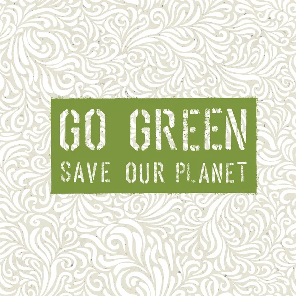 Poster Go Green Concept — Vettoriale Stock