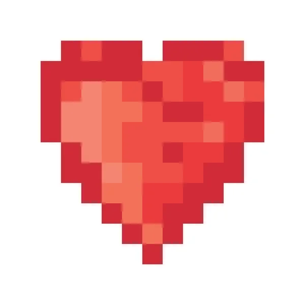 5 barevných pixelů srdce. — Stockový vektor