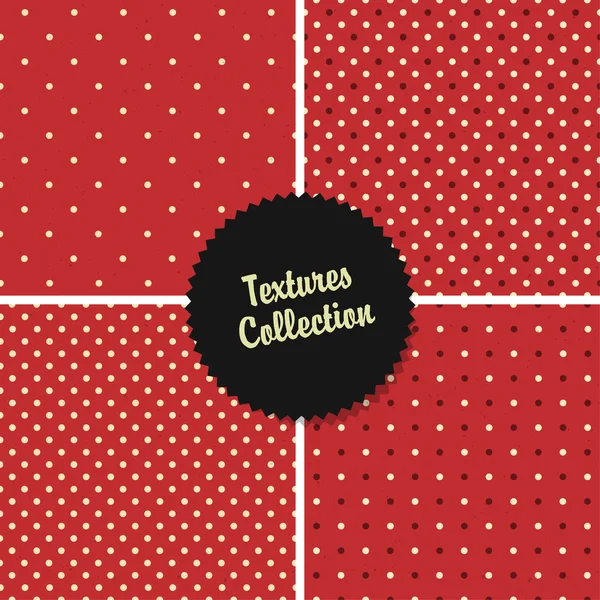 Collezione con motivi Red Polka Dot — Vettoriale Stock